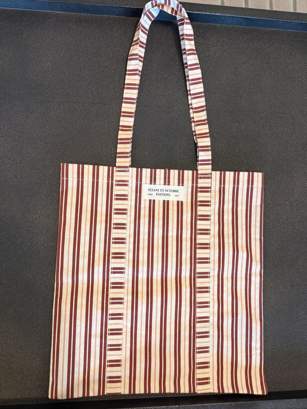 Sezane Striped Tote Bag - Brown and Cream One size NEW
